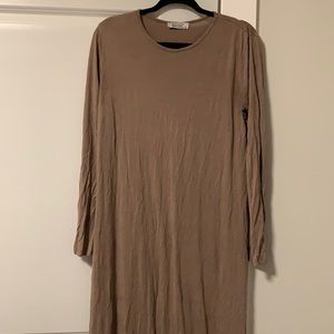 Sand-colored abaya maxi dress
